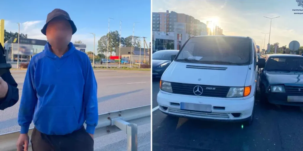 У Вінниці п’яний водій протаранив Mercedes: патрульні оформили два протоколи