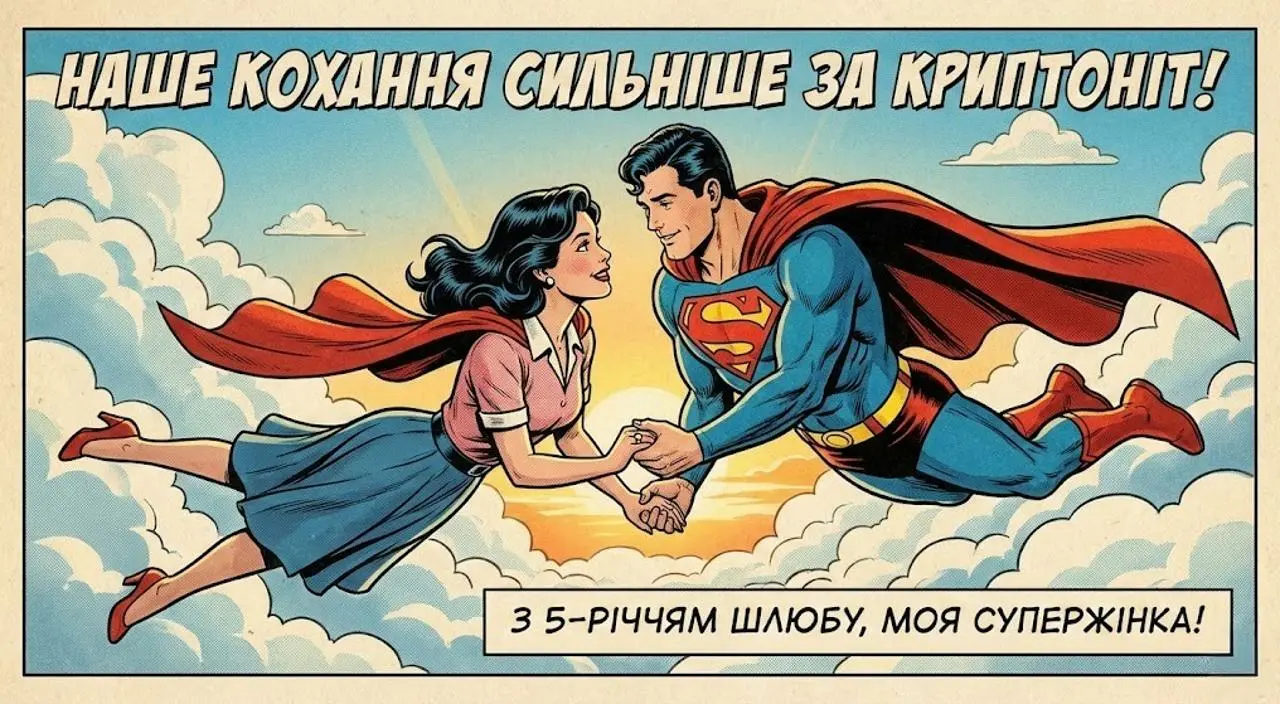 Привітання для дружини на 5 років весілля