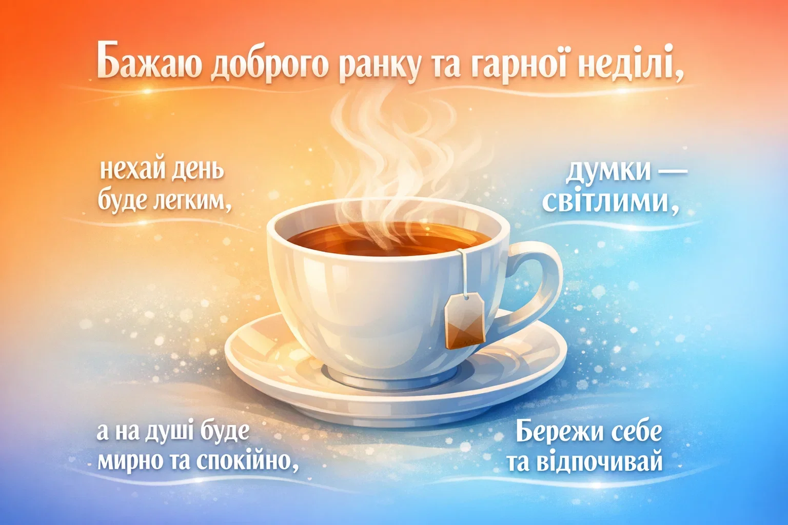 Доброго ранку, гарної неділі: душевні картинки та щирі побажання для найкращого вихідного