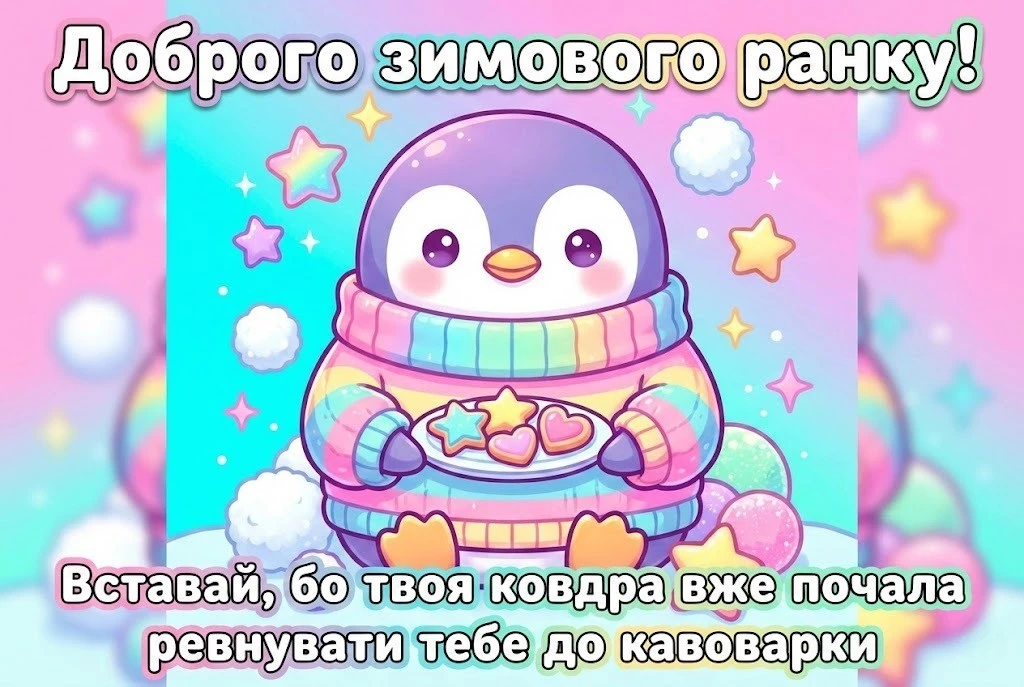 Доброго зимового ранку та гарного дня: душевні побажання та найкращі святкові листівки