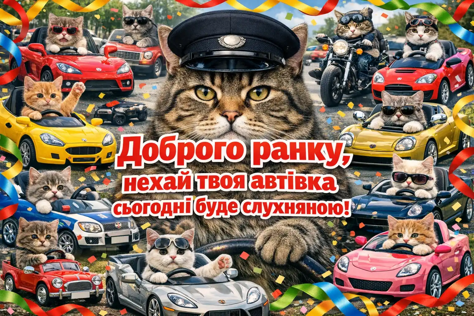 Доброго ранку, котики: картинки з автогумором та прикольні побажання