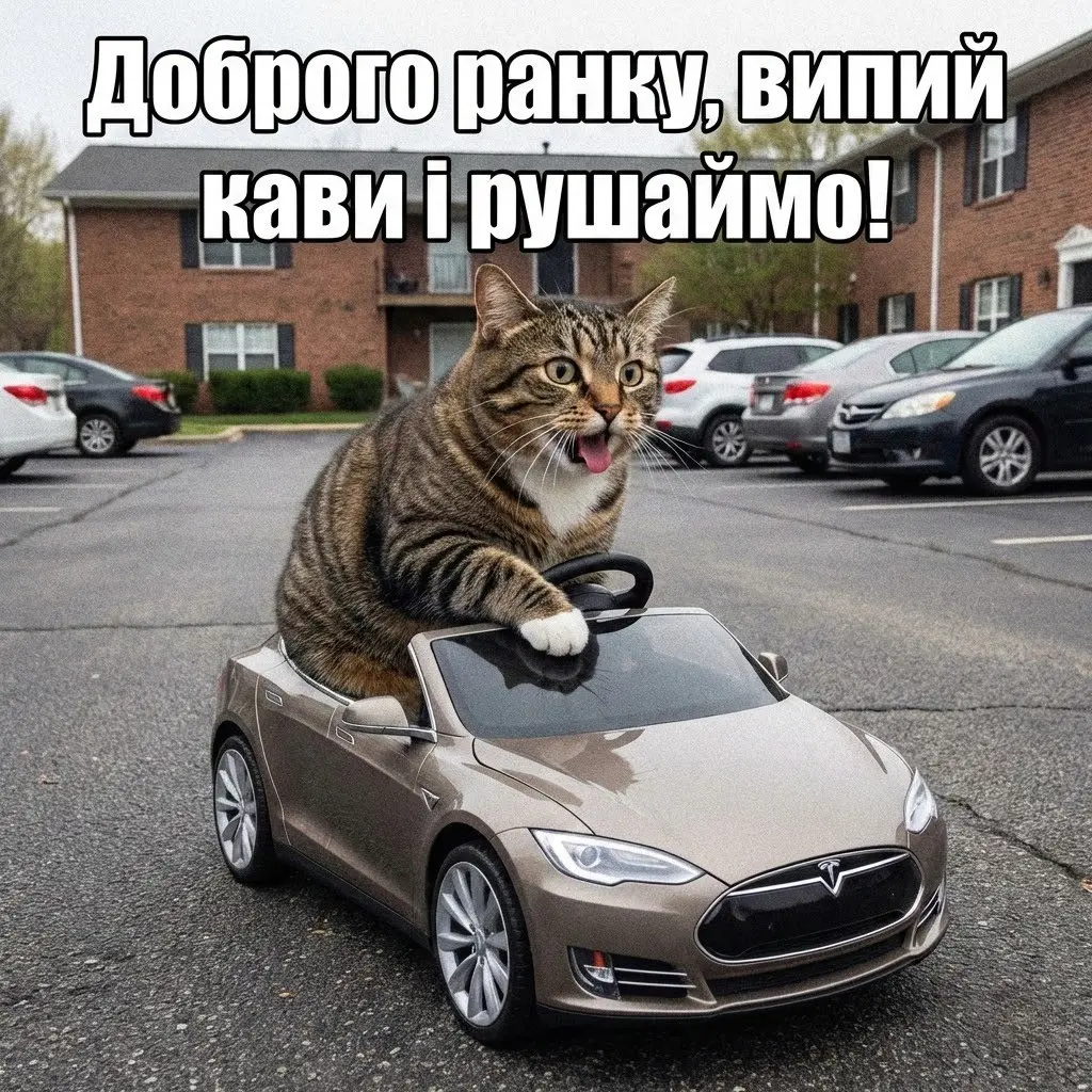 Доброго ранку, котики: картинки з автогумором та прикольні побажання