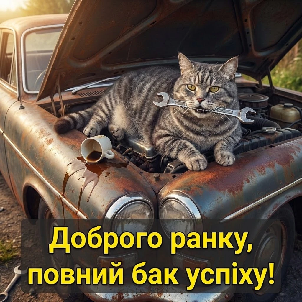 Доброго ранку, котики: картинки з автогумором та прикольні побажання
