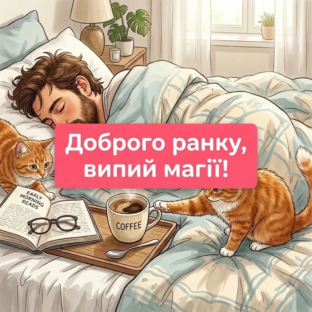 Доброго ранку : картинки, сучасний гумор та прикольні листівки для позитивного настрою