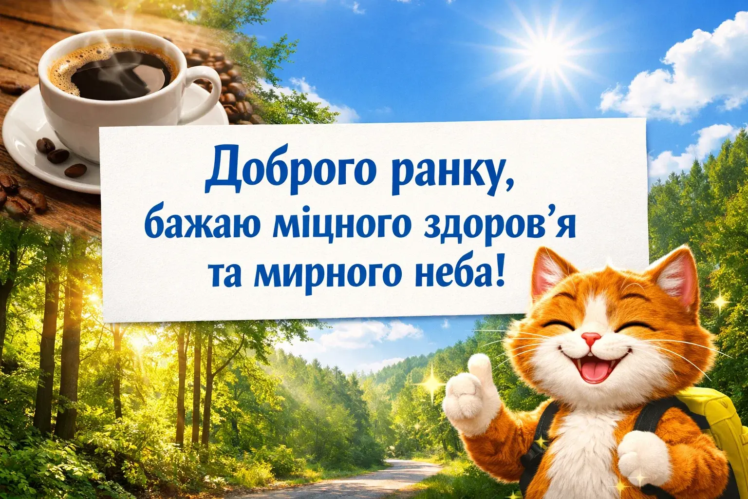 Доброго ранку, міцного здоров’я та мирного неба: душевні листівки та найтепліші побажання