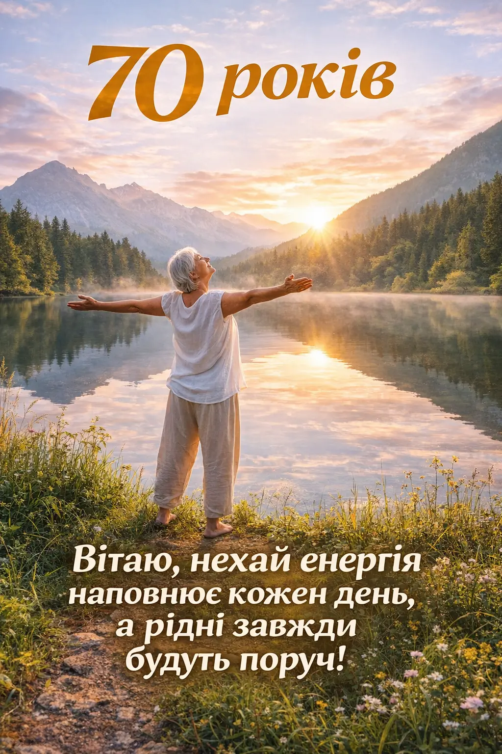 Ювілей 70 років жінці: вірші та проза, що зігрівають серце