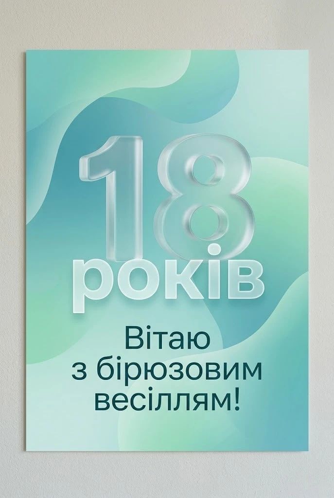 Привітання з бірюзовим весіллям: 18 років щасливого шлюбу