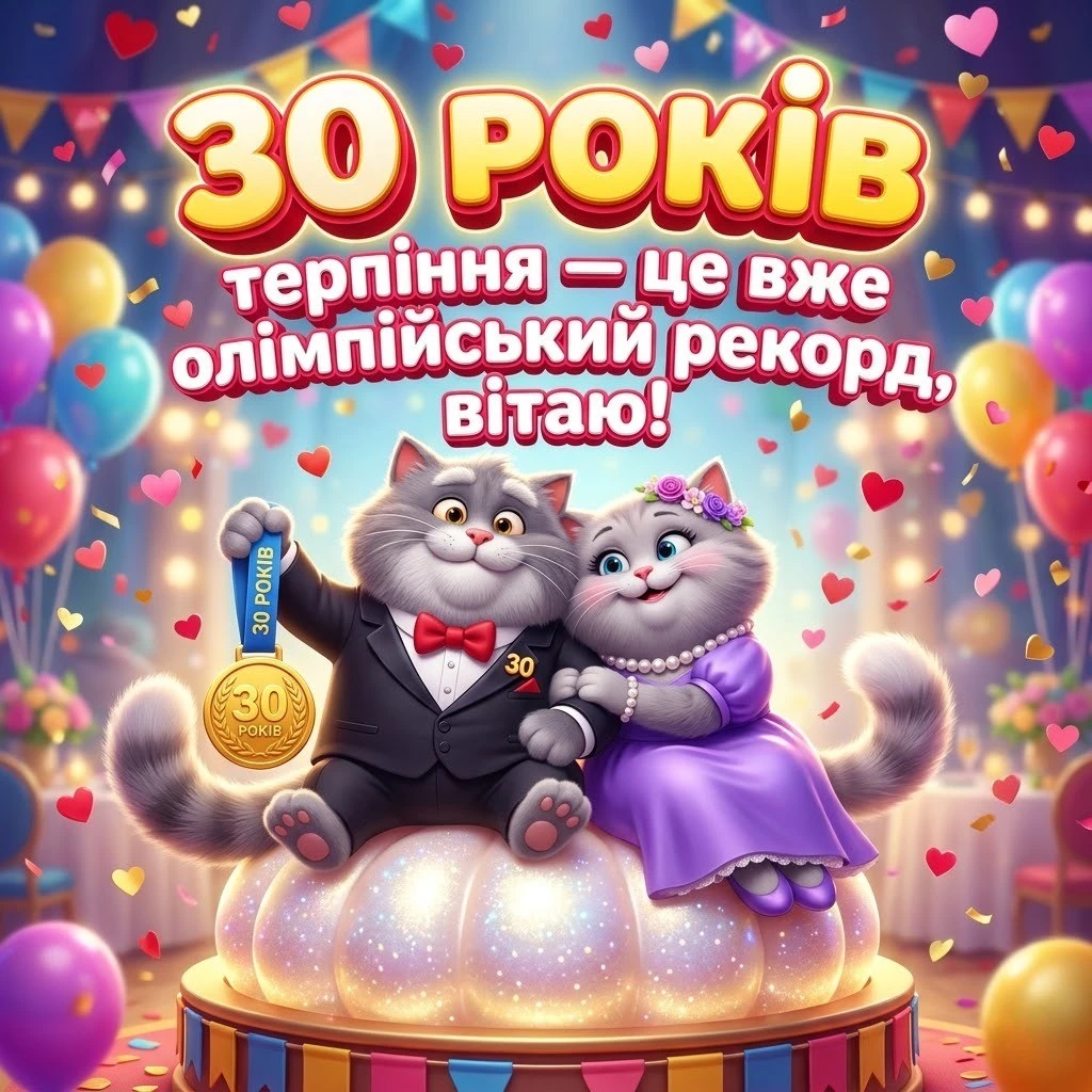 Привітання з перлиновим весіллям: 30 років кохання у віршах та прозі