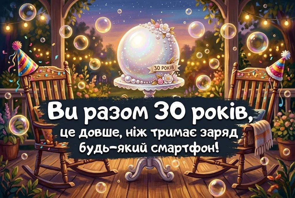 Привітання з перлиновим весіллям: 30 років кохання у віршах та прозі