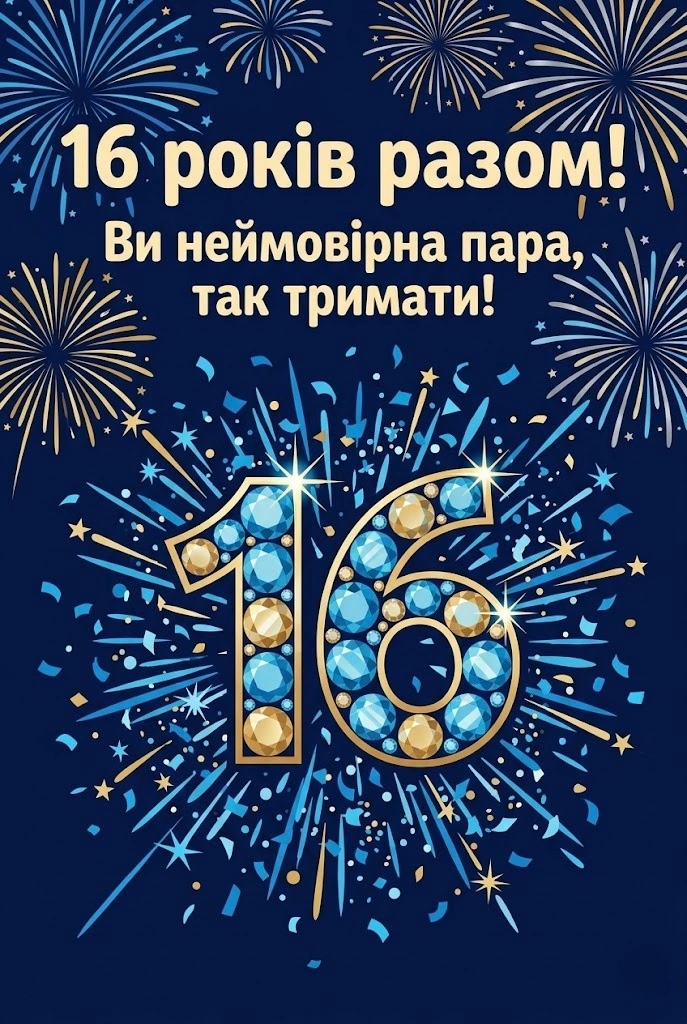 Привітання на 16 років спільного життя: від романтики до глибокої мудрості