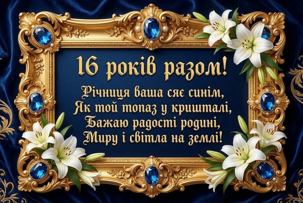 Привітання на 16 років спільного життя: від романтики до глибокої мудрості