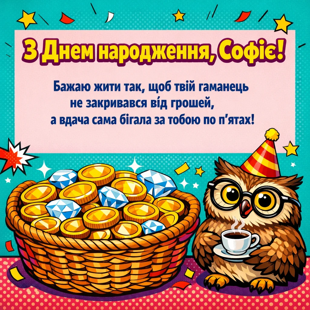 З днем народження, Софіє! Найкращі привітання у прозі та картинках