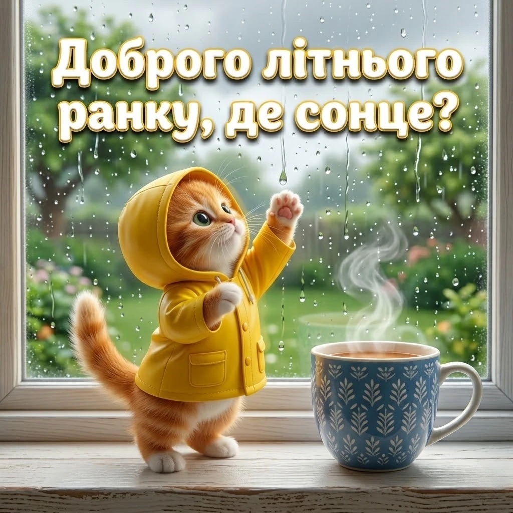Доброго літнього ранку: дощова погода та смішні картинки для найкращого настрою