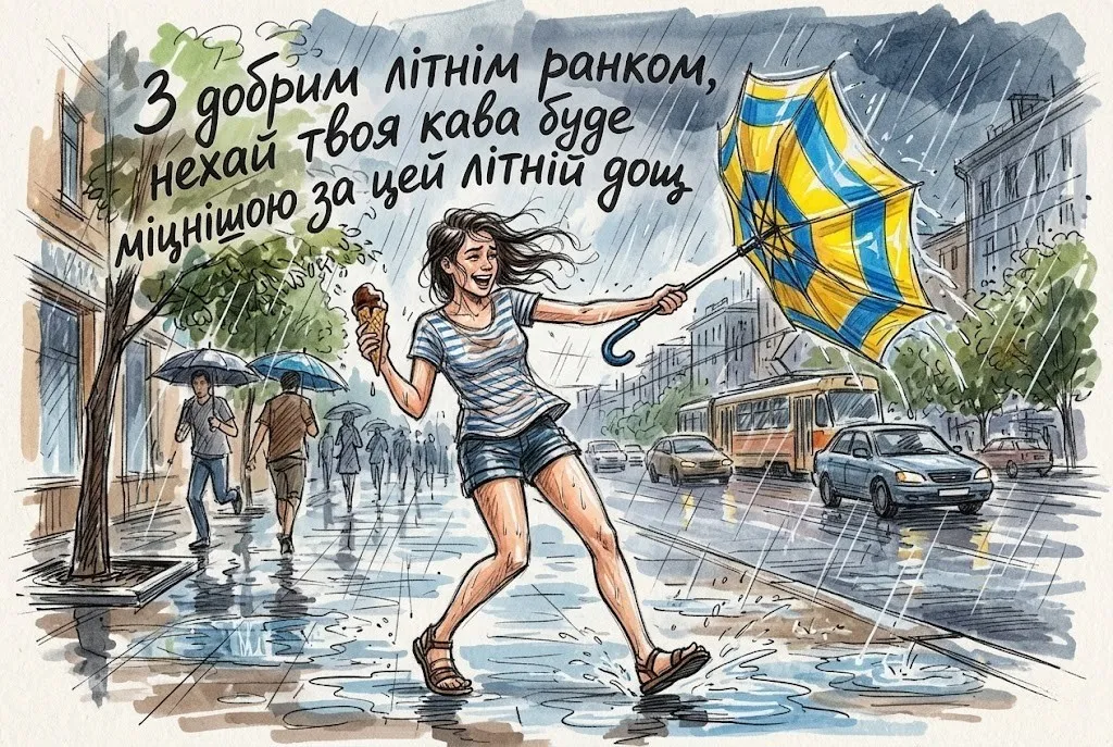 Доброго літнього ранку: дощова погода та смішні картинки для найкращого настрою
