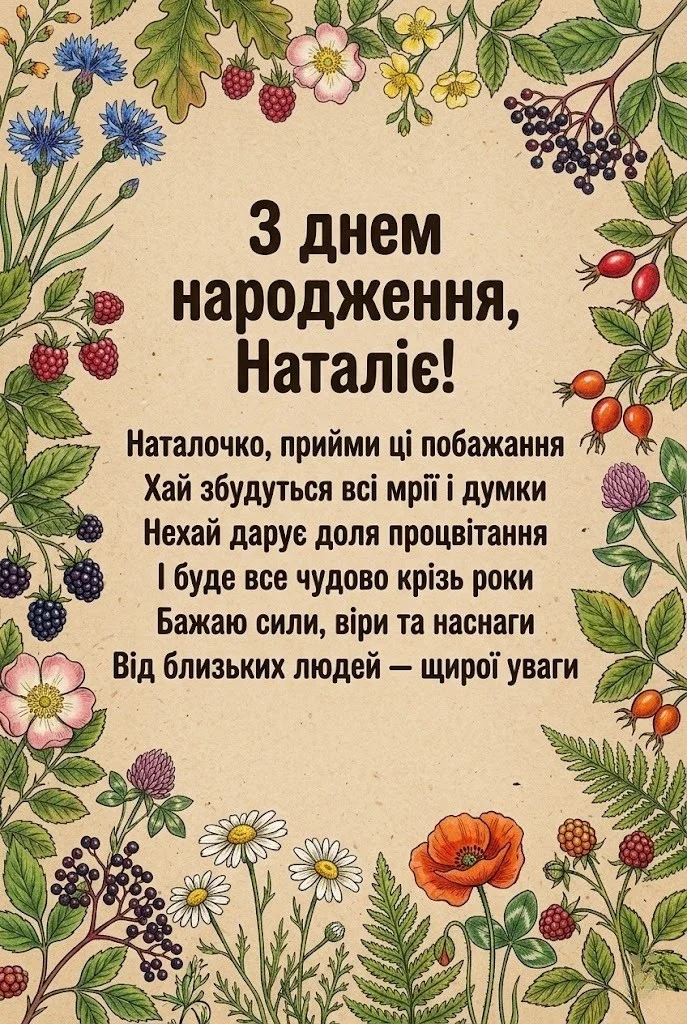 Найкращі привітання з днем народження для Наталії у віршах та прозі