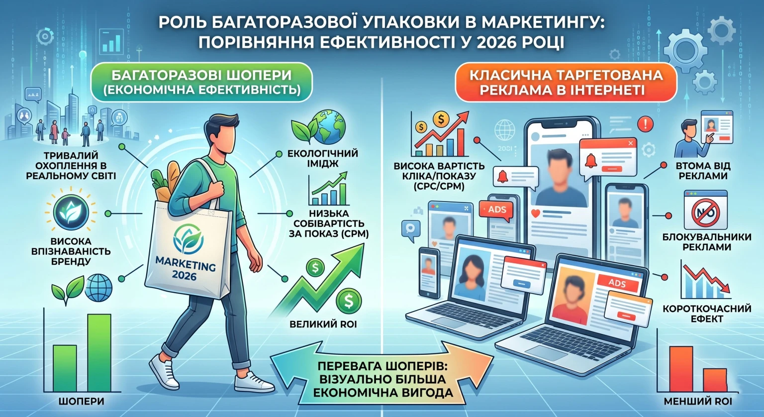 Еко-тренди 2026: як шопери з логотипом стають потужним інструментом маркетингу