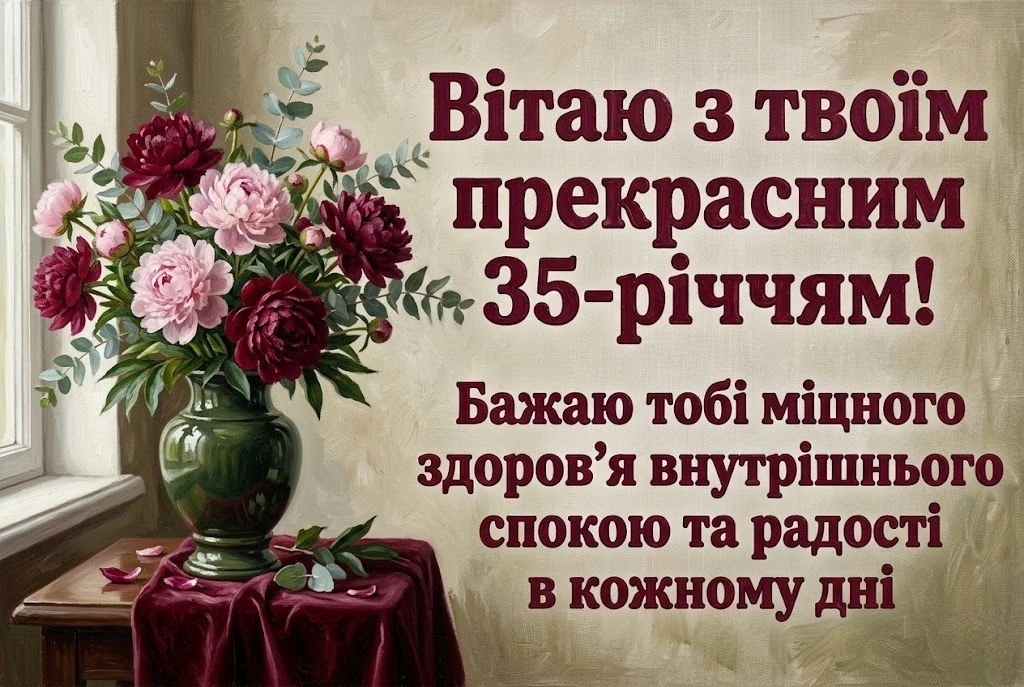 Побажання до 35-річчя подрузі: від серця до серця в ювілейний день
