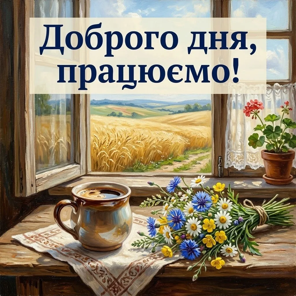Доброго дня, працюємо для перемоги: надихаючі картинки та щирі побажання для незламної України