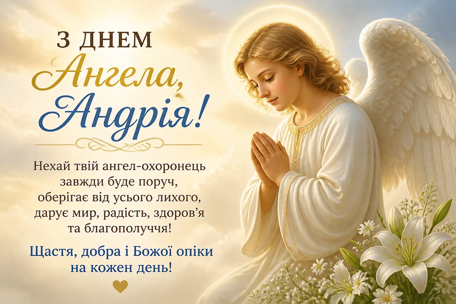 Привітання з днем ангела Андрія