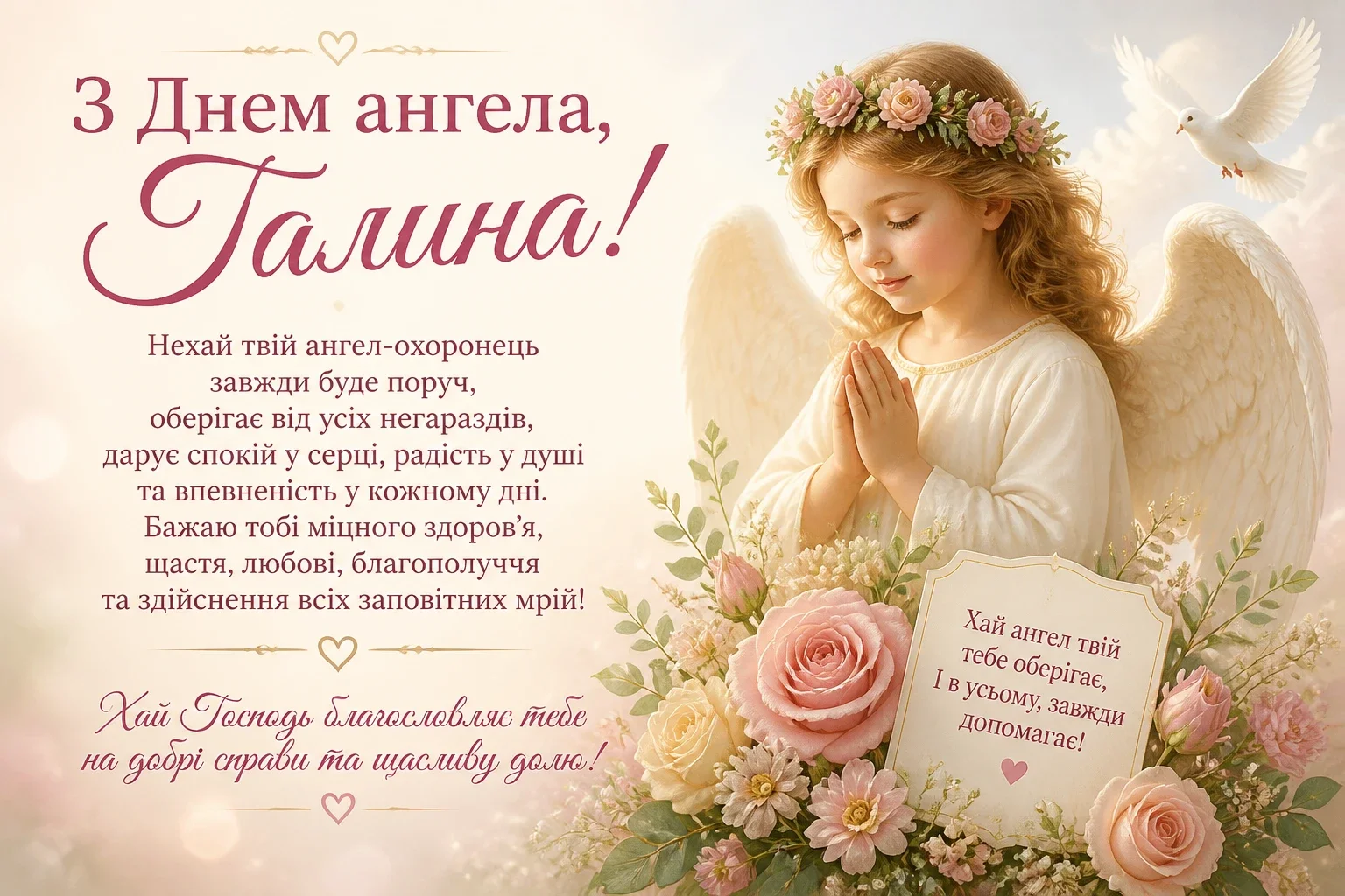 Привітання на день ангела Галини