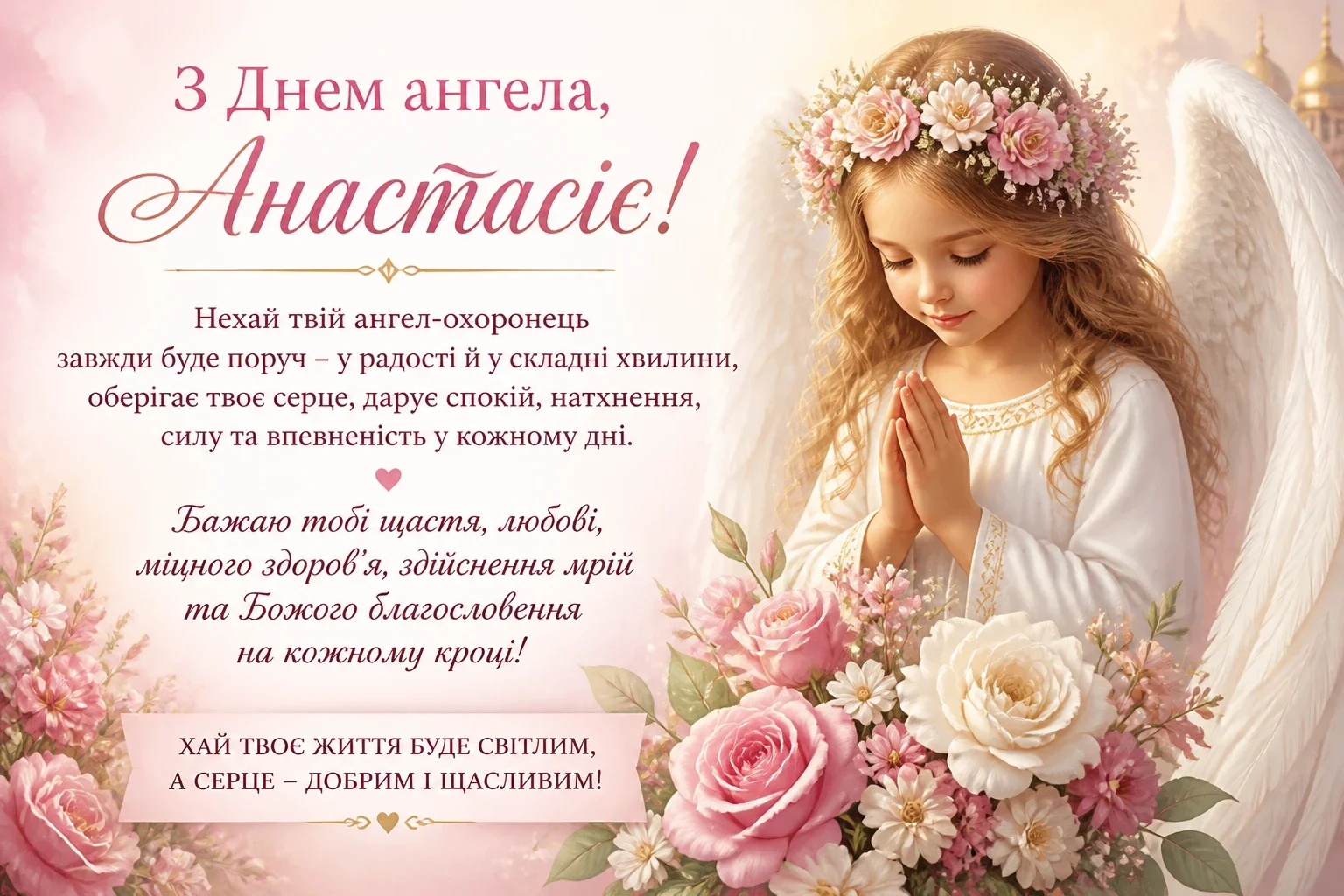 Привітання на день ангела Анастасії