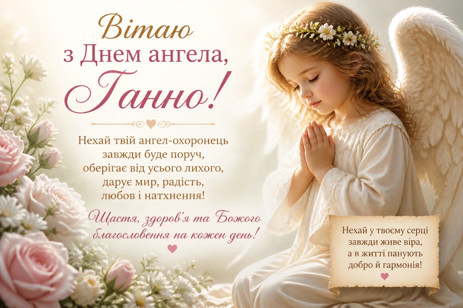 Привітання з днем ангела Ганни