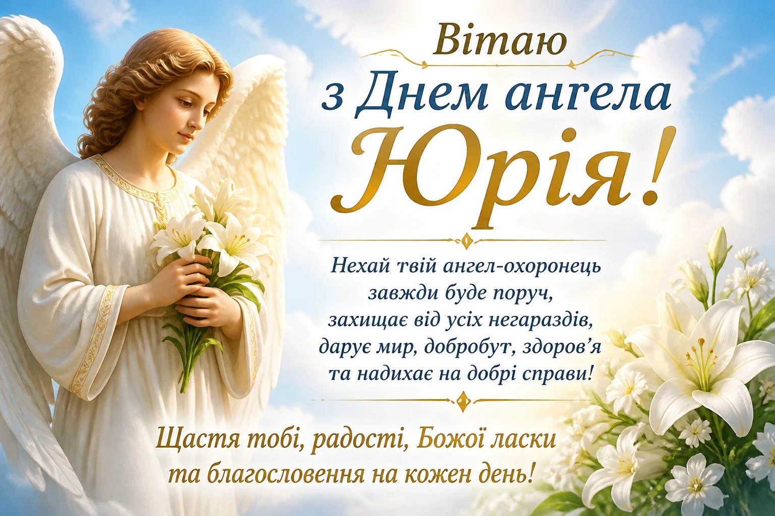 Привітання з днем ангела Юрія
