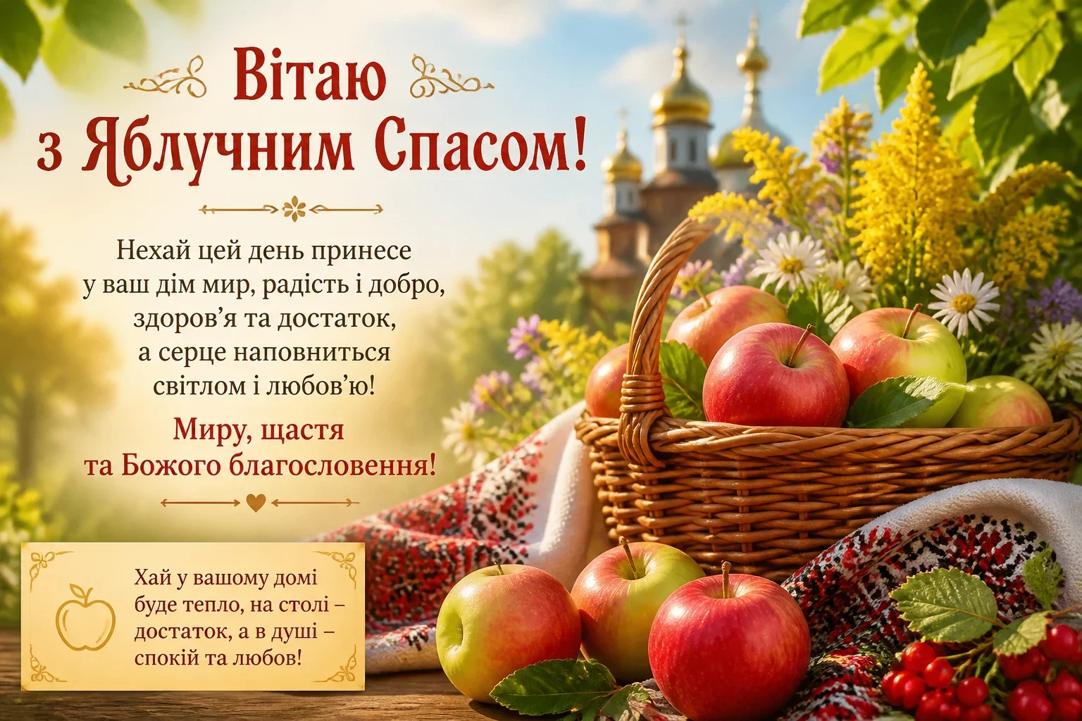 Вітання з яблучним спасом