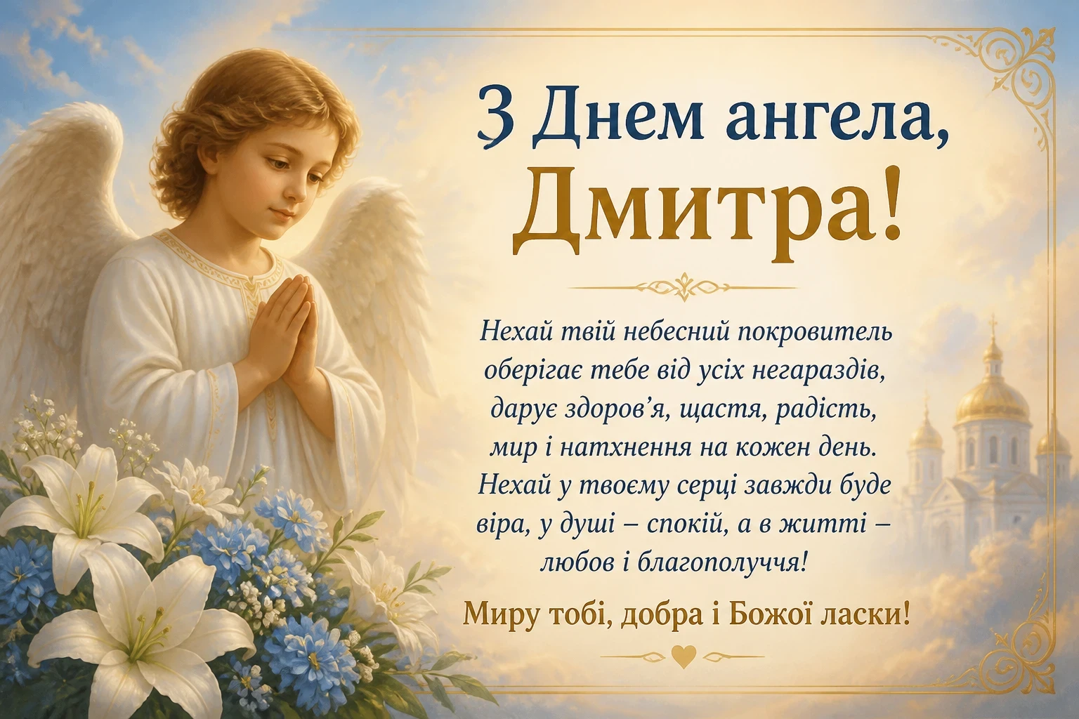 Привітання з днем ангела Дмитра
