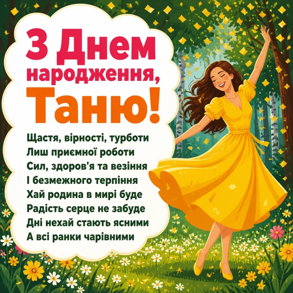 з днем народження таня