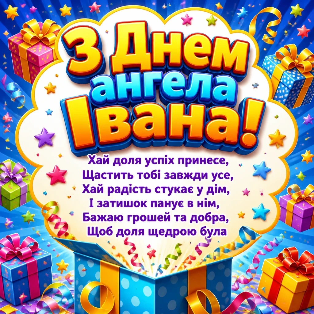 привітання з днем ангела івана
