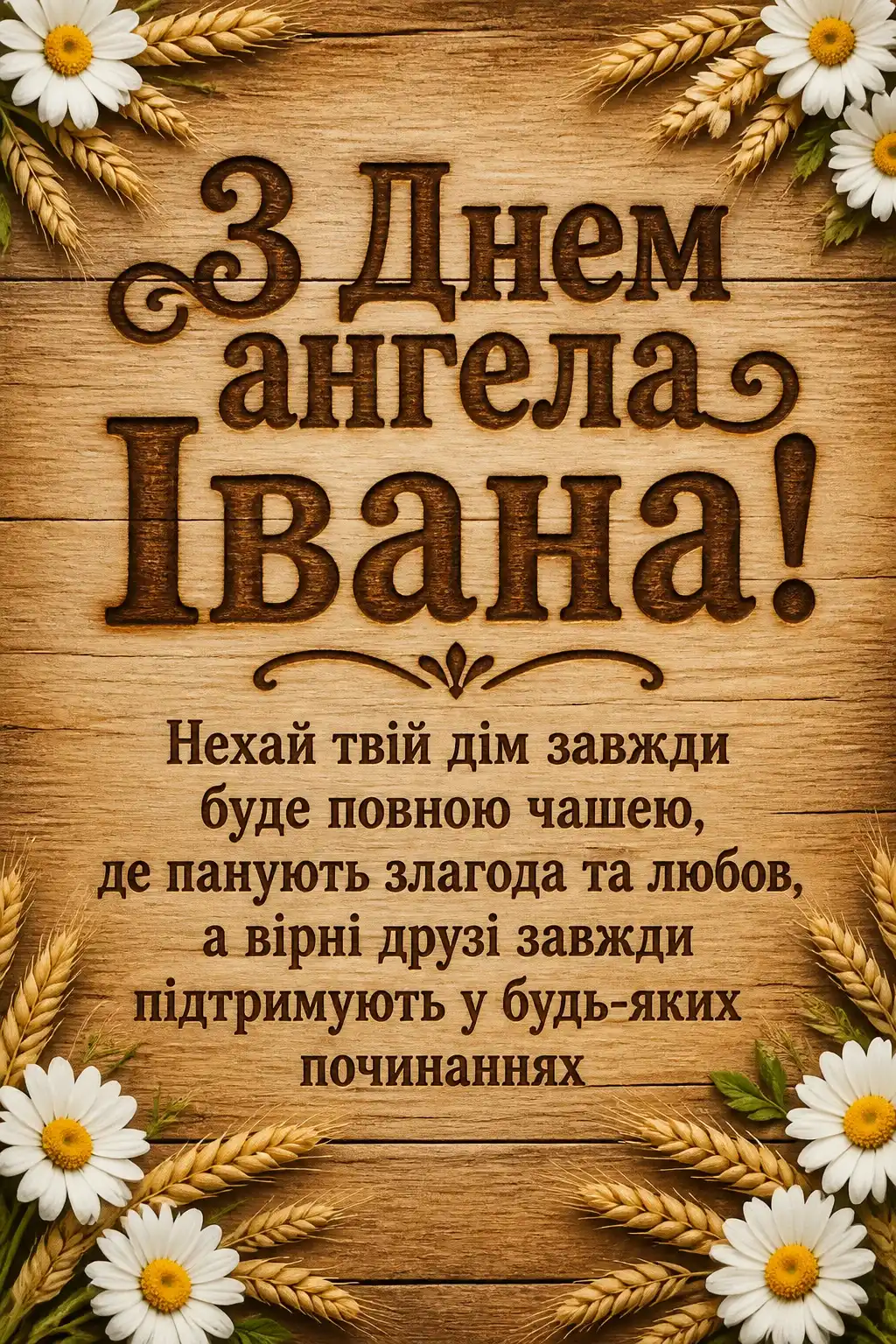 привітання з днем ангела івана