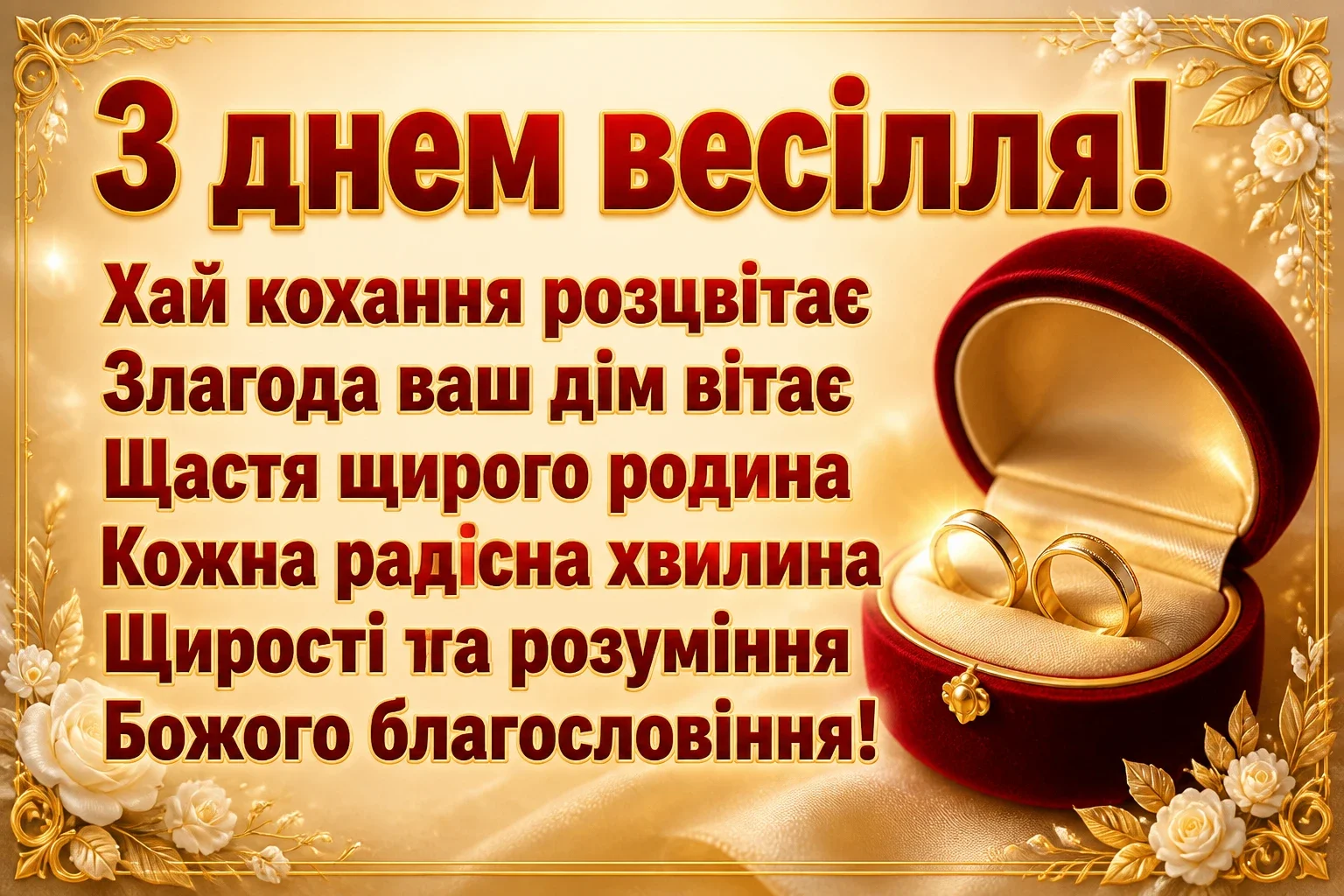 привітання з одруженням