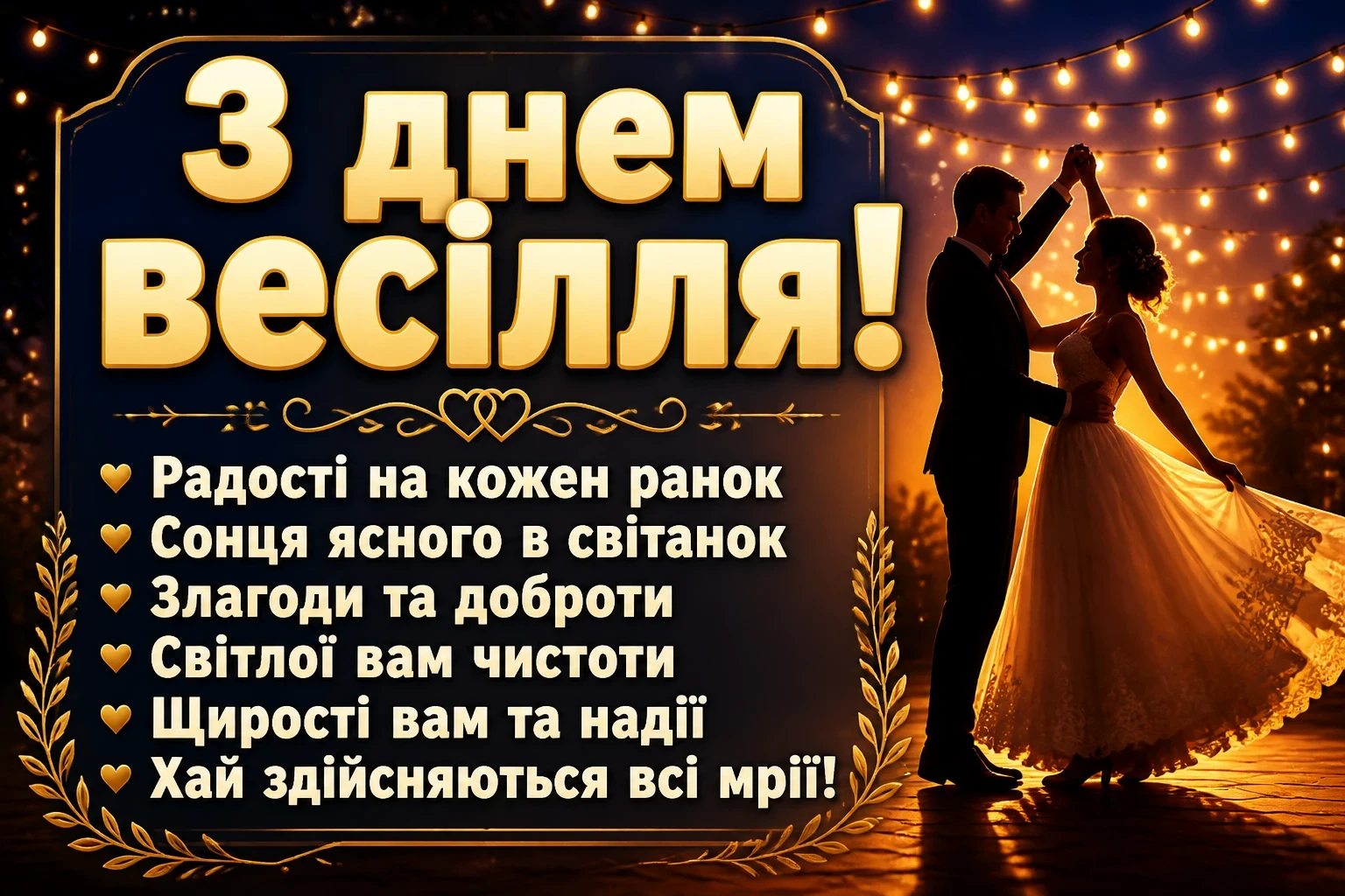 привітання з одруженням