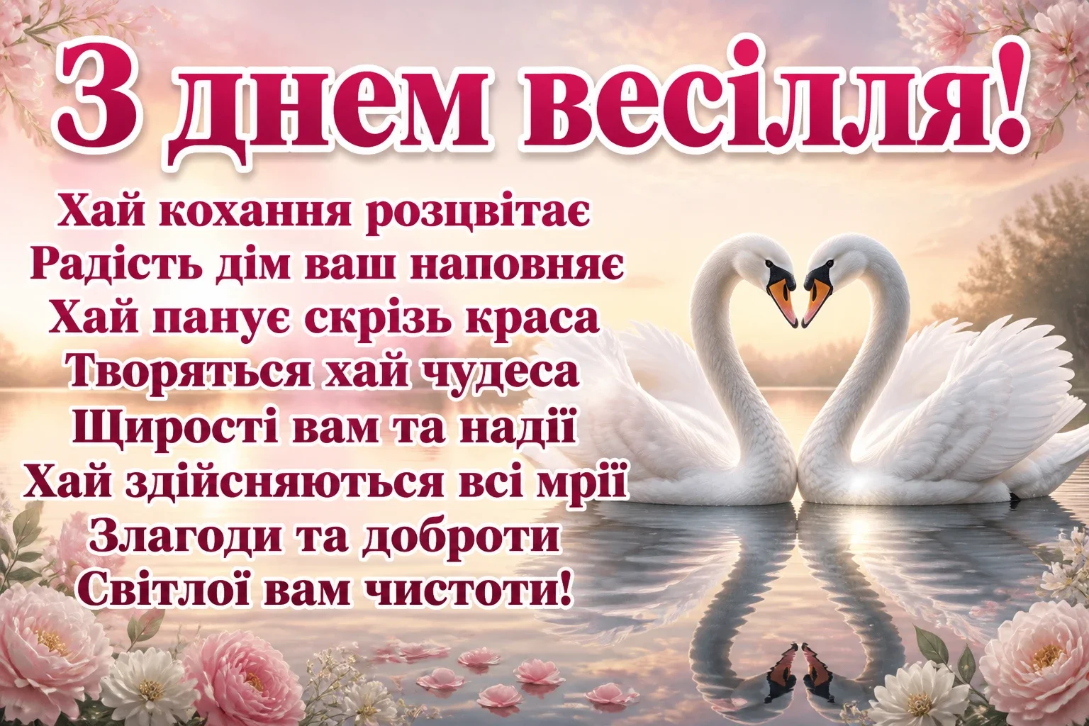 привітання з одруженням