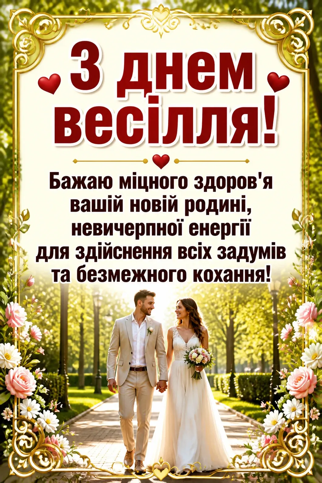 привітання з одруженням